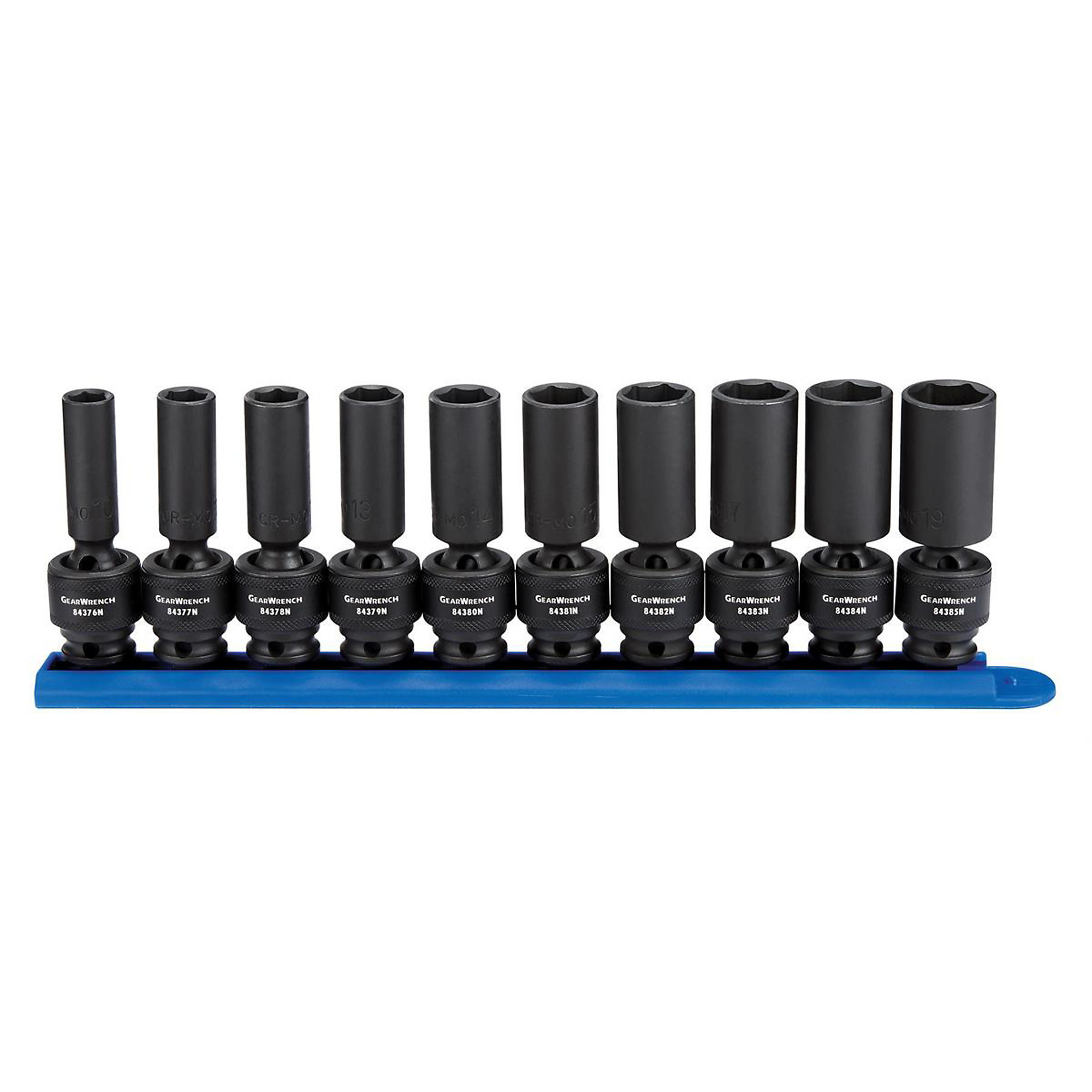GearWrench 10-Piece 3/8in. Drive Metric Deep Universal Socket Set, Model# KDT84924N